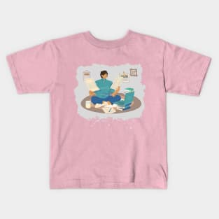 Studying at home- doing homework Kids T-Shirt